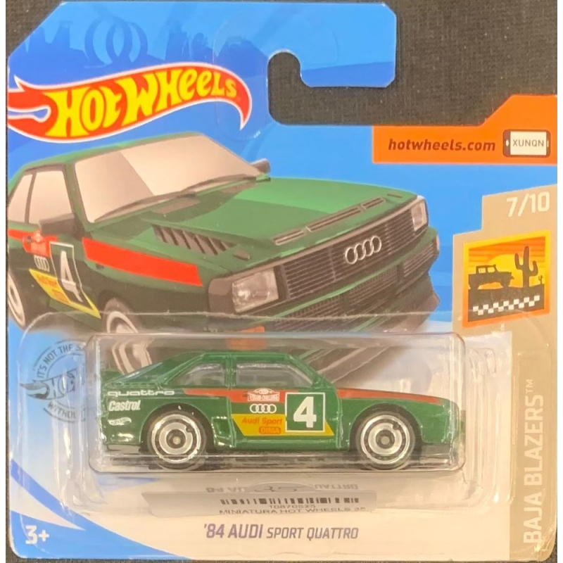 HOT WHEELS - ´84 AUDI SPORT QUATTRO VERDE DE 2018 7/10 COM BLISTER PEQUENO