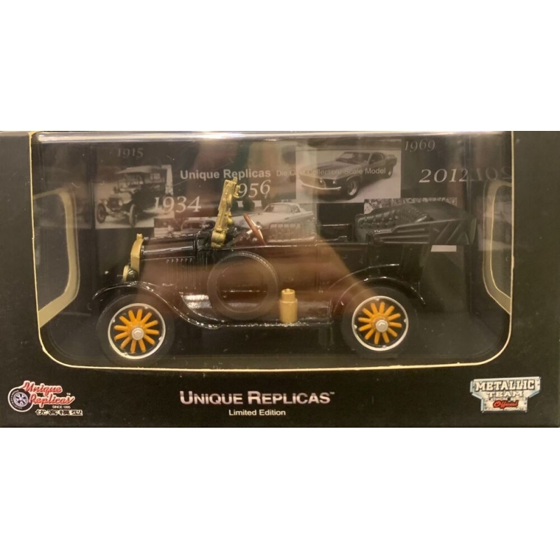 MINIATURA 1:36 DIE CAST UNIQUE REPLICAS 1920 MODEL T TOURING PRETO