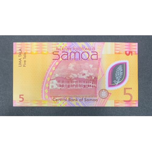 SAMOA - CEDULA 5 TALA DO BANCO CENTRAL DE SAMOA DE POLIMERO - FLOR DE ESTAMPA