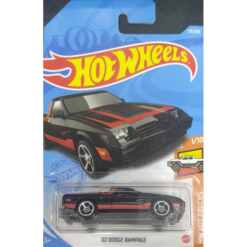 HIT WHEELS 82 DODGE RAMPAGE DE 2020 PRETO 1/10 COM BLISTER NORMAL