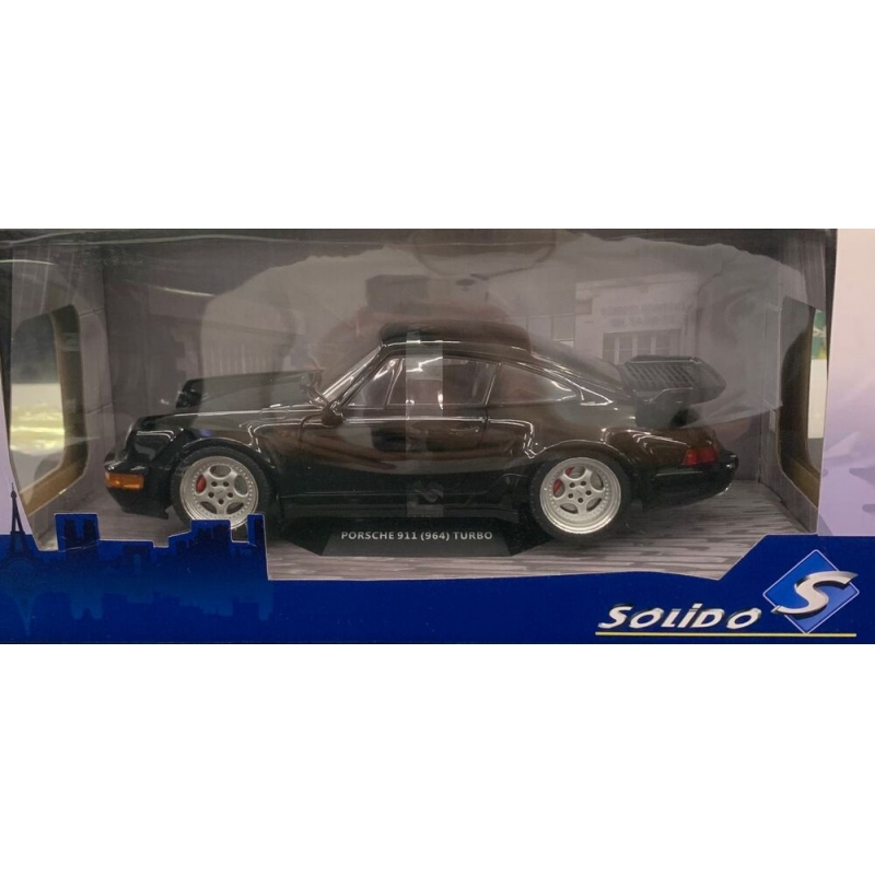 MINIATURA 1:18 SOLIDO PORSCHE 911 (964) TURBO PRETO