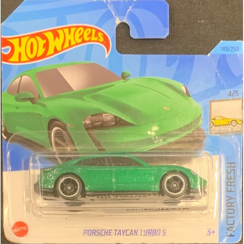 HOT WHEELS - PORSCHE TAYCAN TURBO S VERDE DE 2021 4/5 COM BLISTER PEQUENO