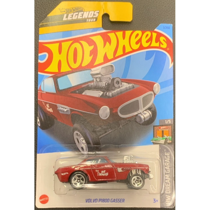 HOT WHEELS-HW DREAM GARAGE VOLVO P1800 GASSER VERMELHO DE 2021 1/05 BLISTER NORM