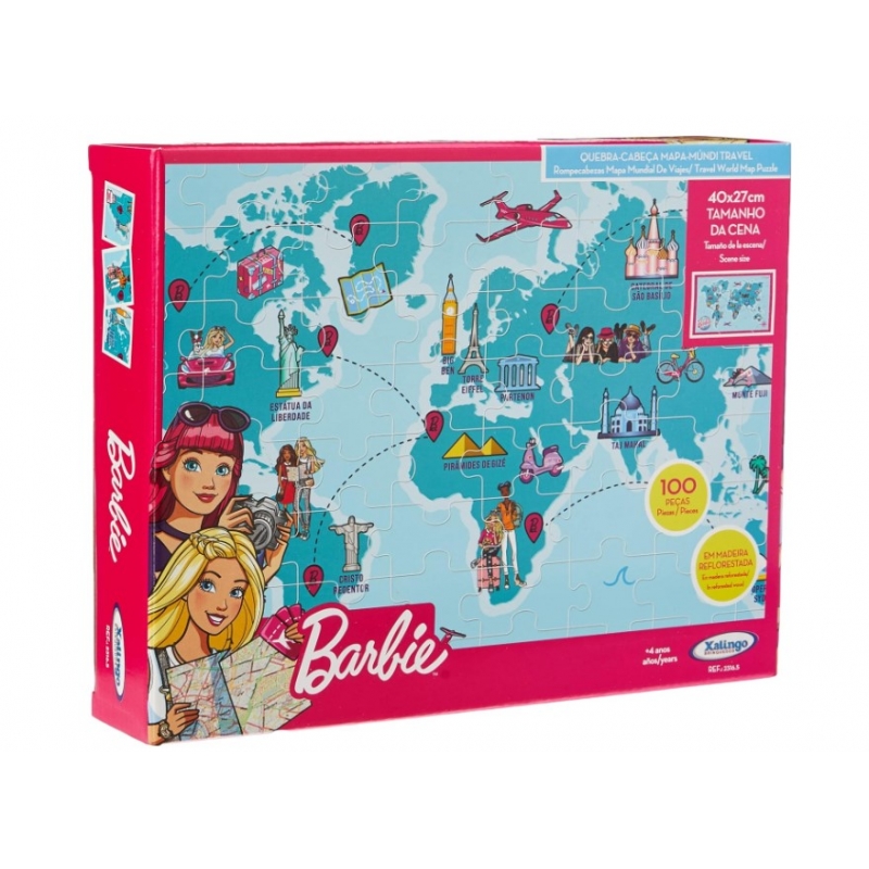 QUEBRA-CABECA BARBIE MAPA-MUNDI TRAVEL