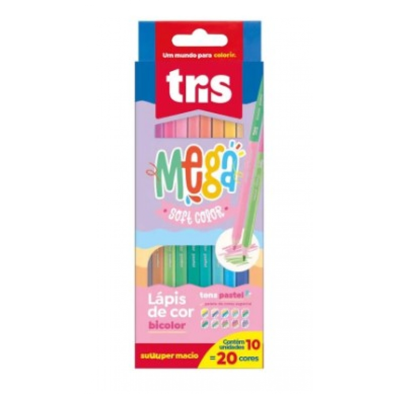 LAPIS COR MEGASOFT PASTEL DUP 20COR CJTO