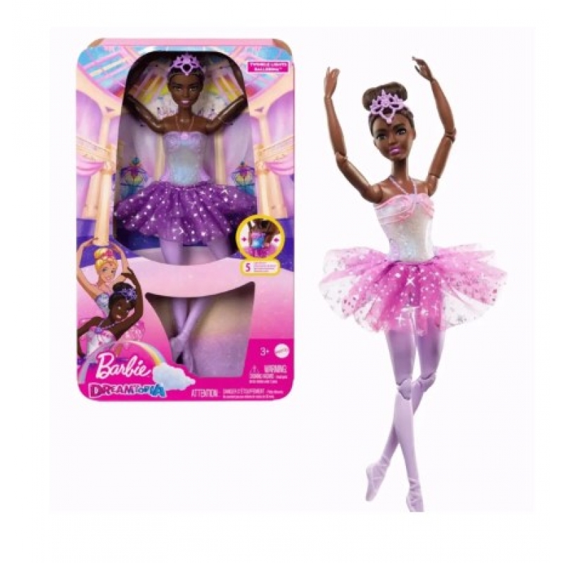 BARBIE DREAMTOPIA BAILARINA LUZES BRILHANTES NEGRA