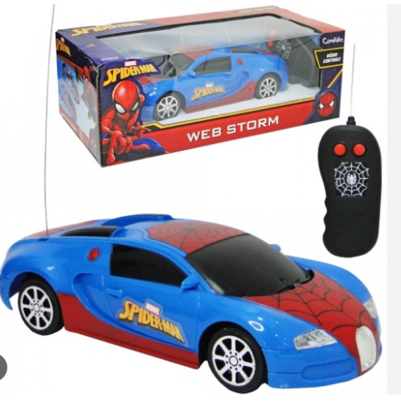 CARRO CONTROLE REMOTO 3 FUNCOES SPIDERMAN WEB STORM