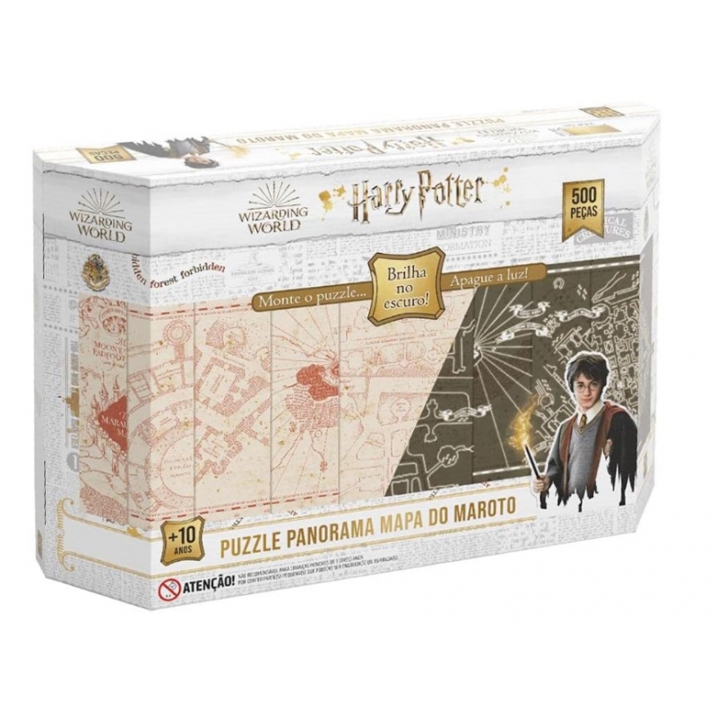 QUEBRA CABEÇA PANORAMA - HARRY POTTER - BRILHA NO ESCURO - 500 PCS