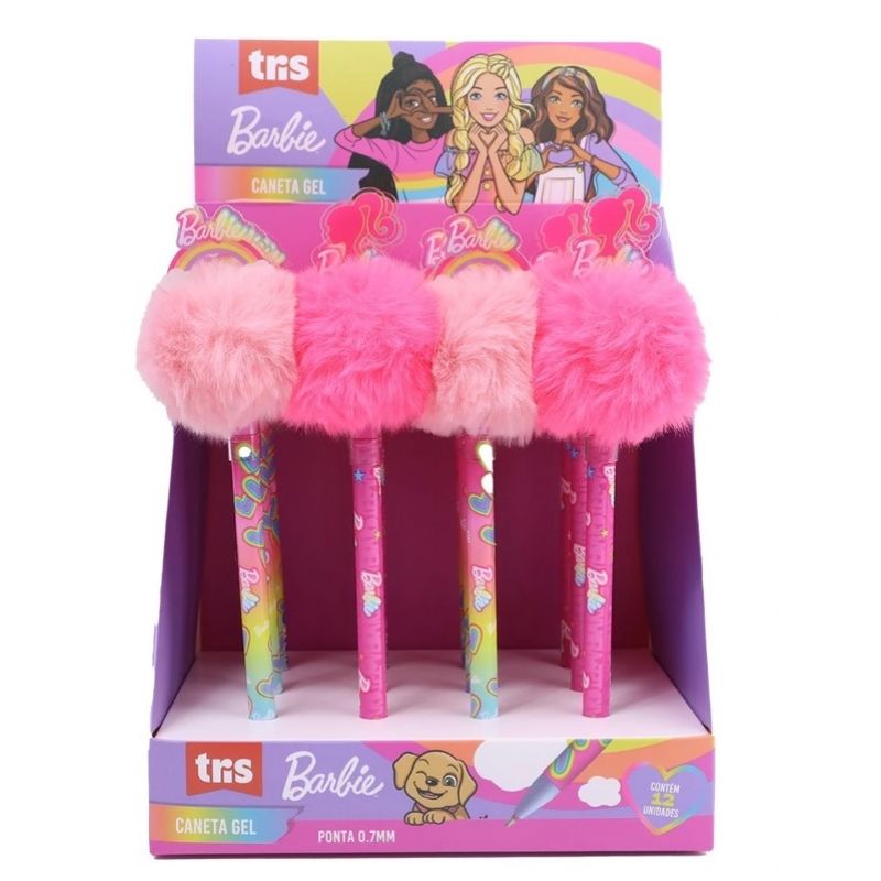 CANETA GEL BARBIE POMPOM
