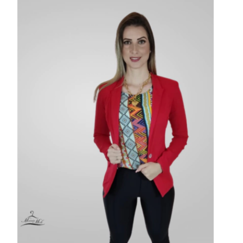 BLAZER BENGALINE VERMELHO