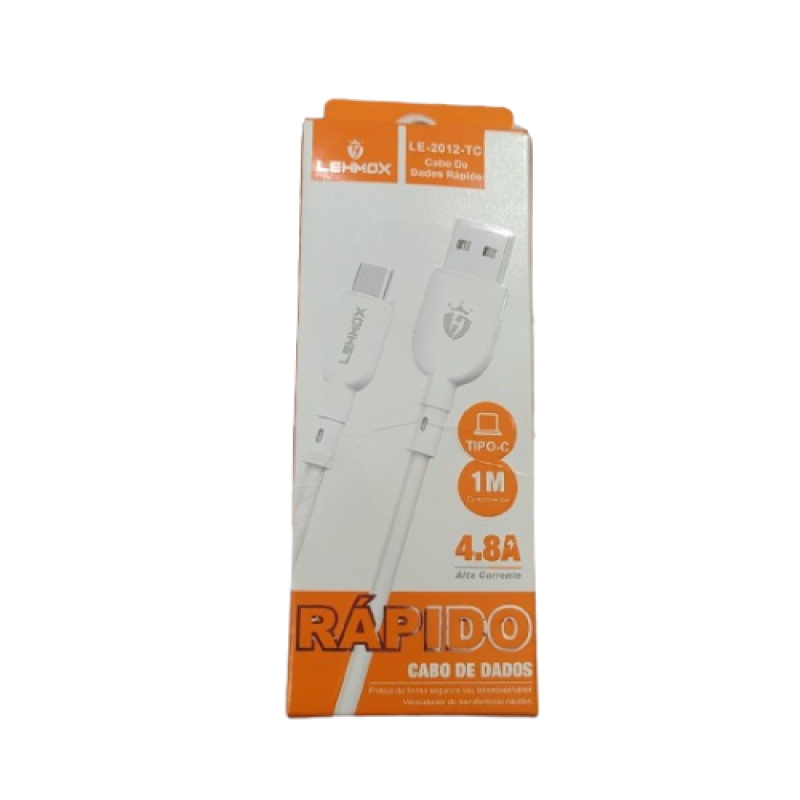 CABO USB TIPO C 1m BRANCO LEHMOX