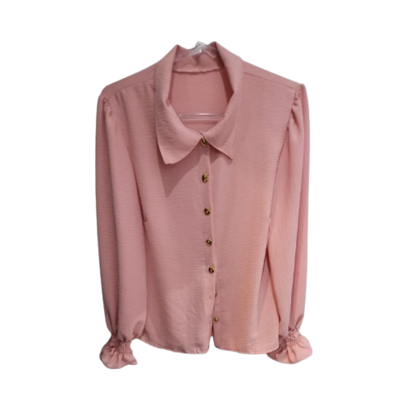 CAMISA SOCIAL CREPE ROSA CLARO TAMANHO M