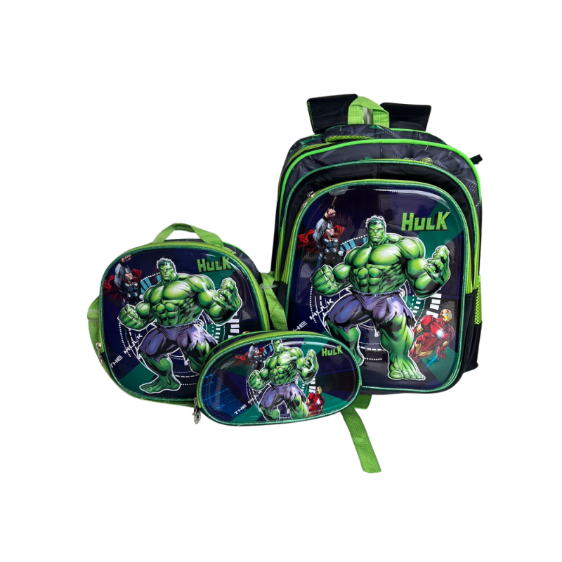 KIT MOCHILA HULK 3 PEÇAS