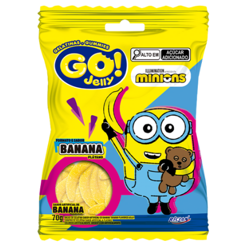 CAIXA BALA DE GELATINA MINIONS BANANA 12X70G