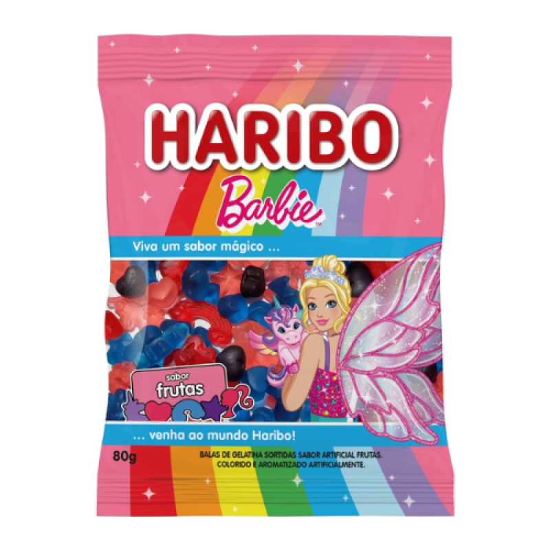 CAIXA BALA GELATINA BARBIE 12X80G