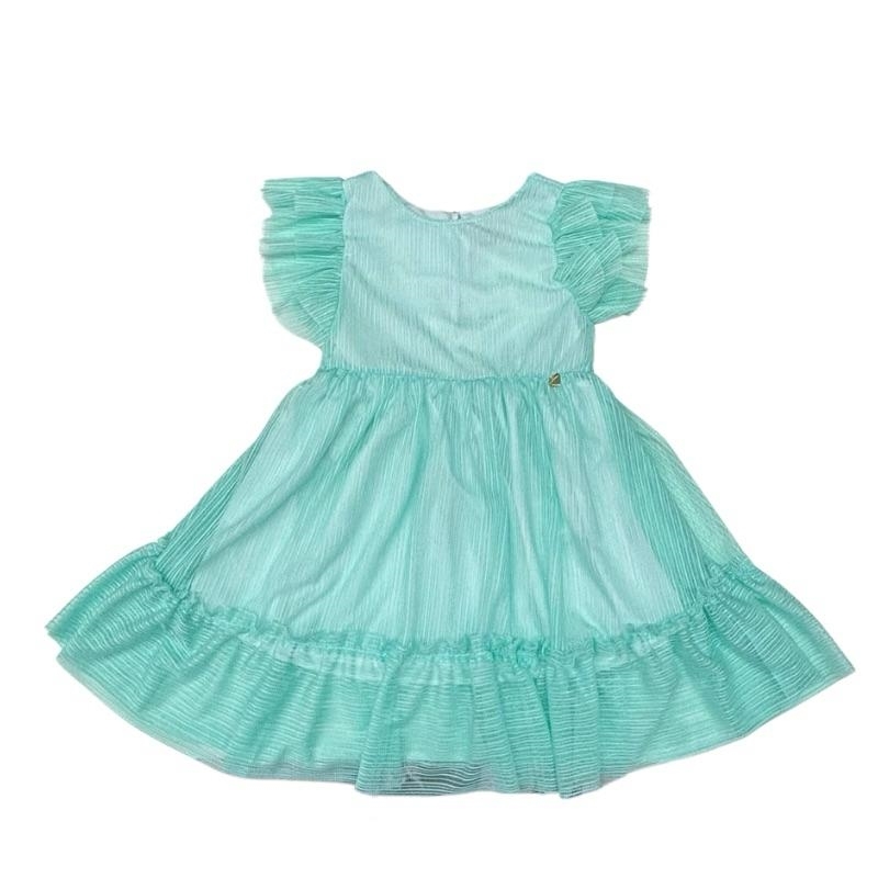 VESTIDO INFANTIL EM TULE JACQUARD E SEDA 4AWAY / / 8