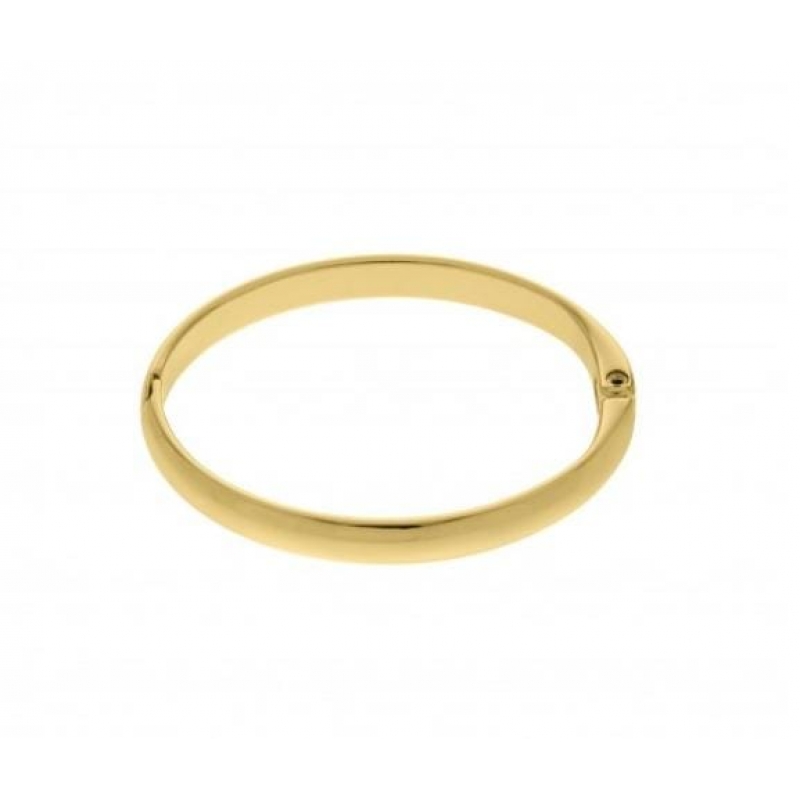 Bracelete liso com banho a ouro 18k