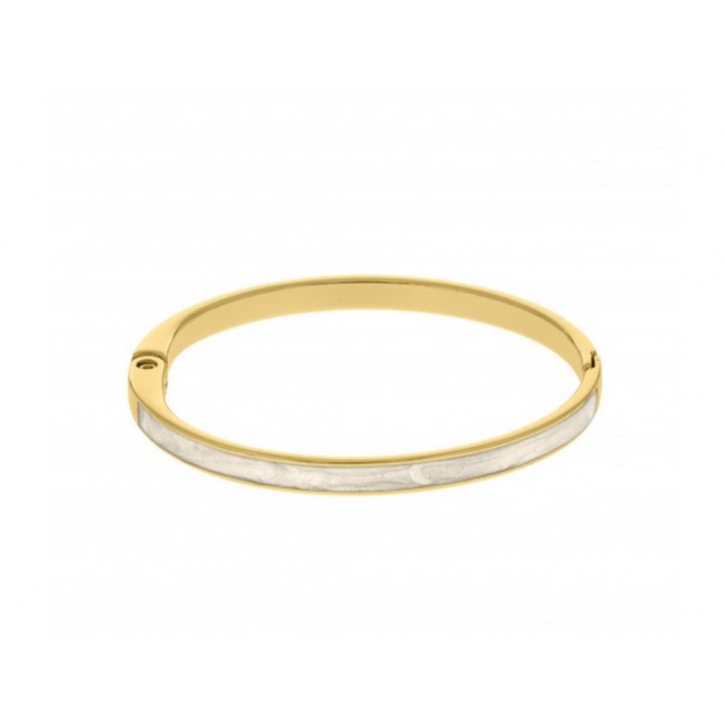 Bracelete com detalhe em madre perola com banho ouro 18k