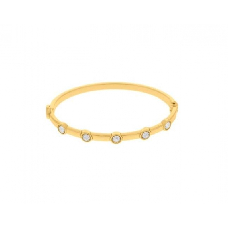 BRACELETE COM ZIRCONIA BANHO OURO 18 K