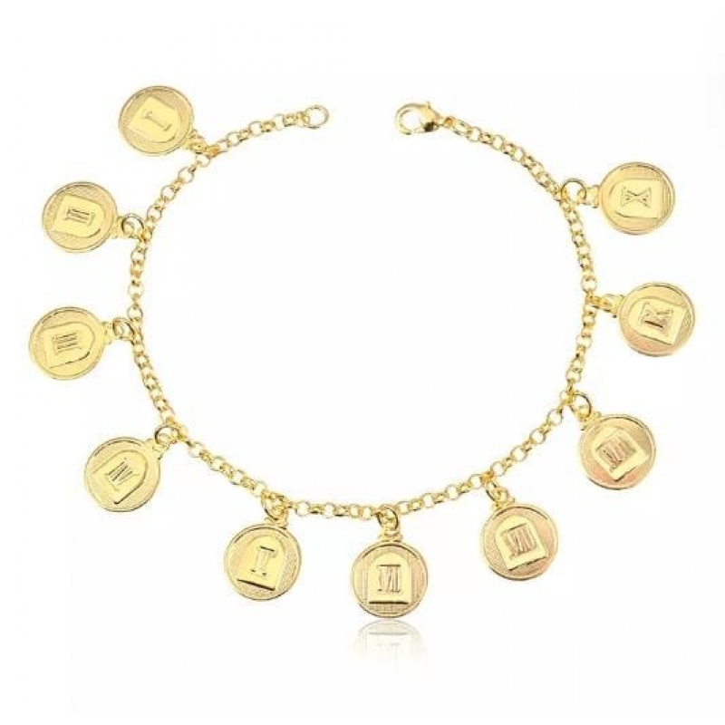 Pulseira oa 10 mandamentos banho em ouro 24k